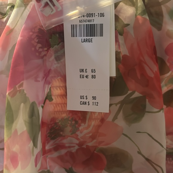 NWT Abercrombie & Fitch organza tiered dress in white floral - Picture 5 of 5